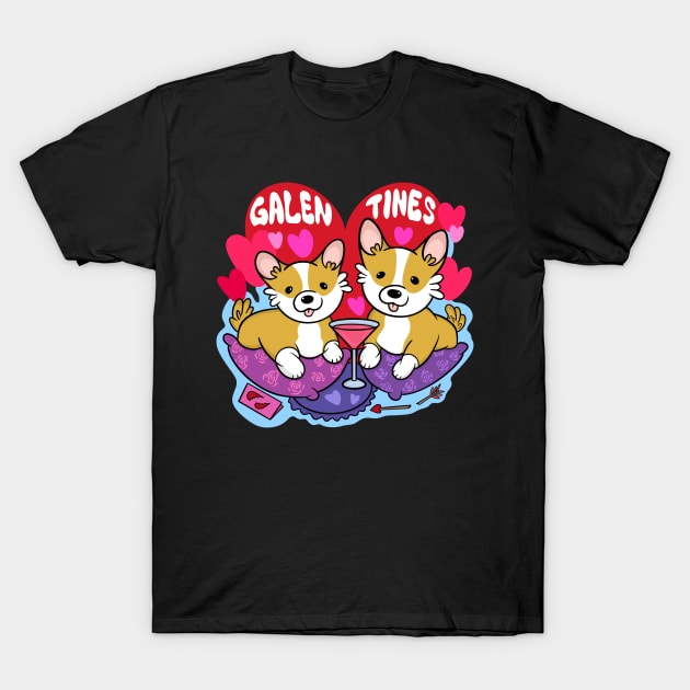 Cute Corgi Galentines T-Shirt by IhateDumplings